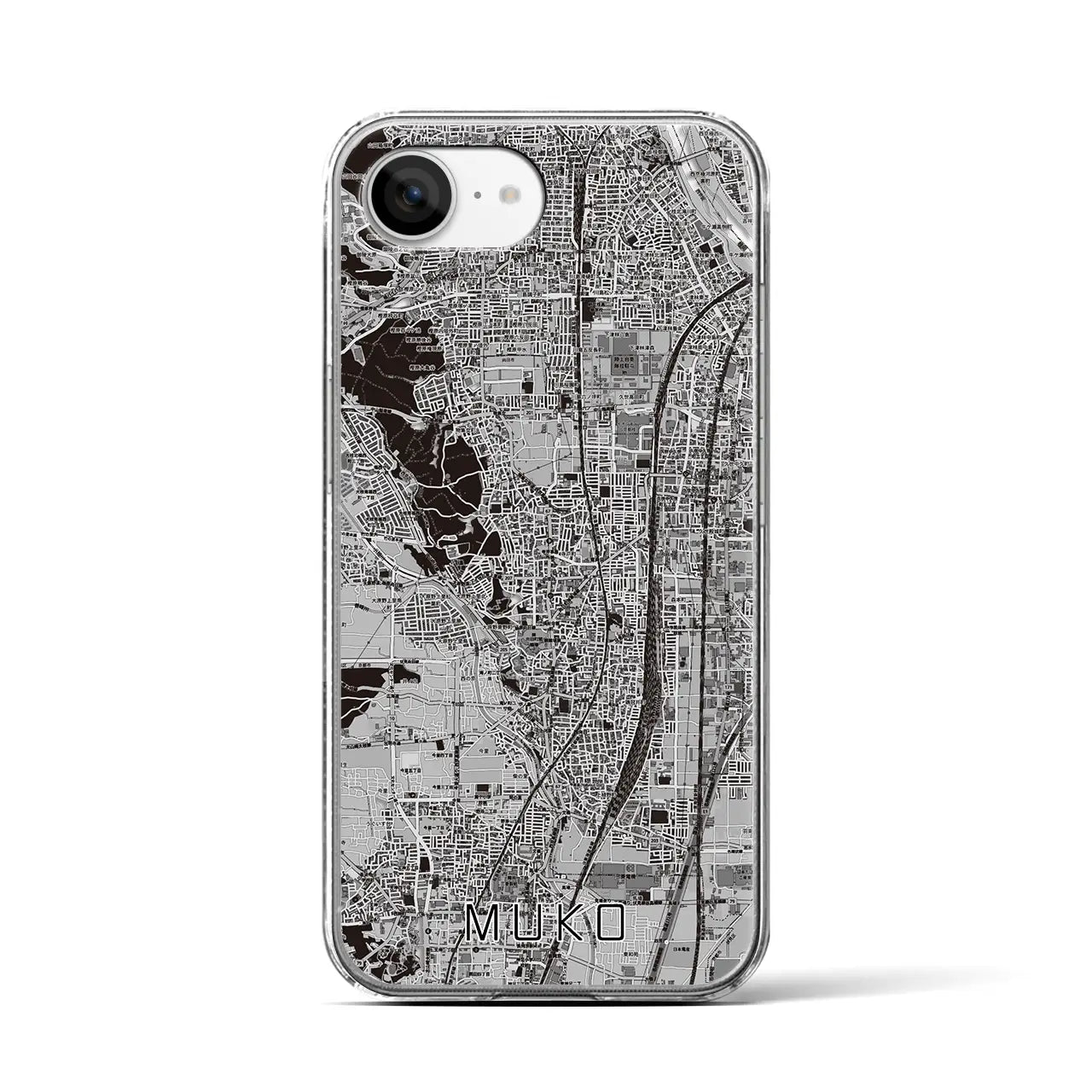 【向日（京都府）】地図柄iPhoneケース（クリアタイプ）