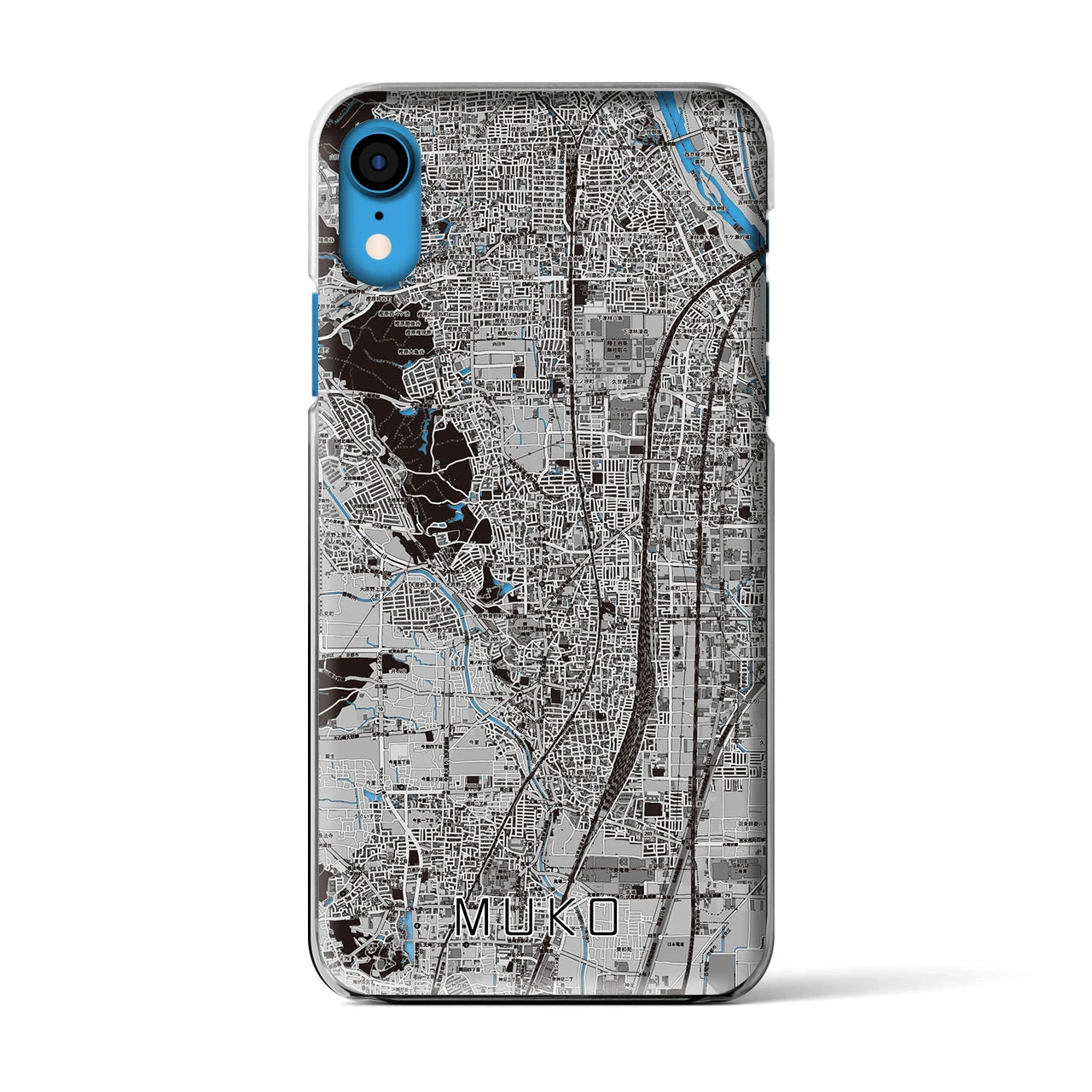 【向日（京都府）】地図柄iPhoneケース（クリアタイプ）