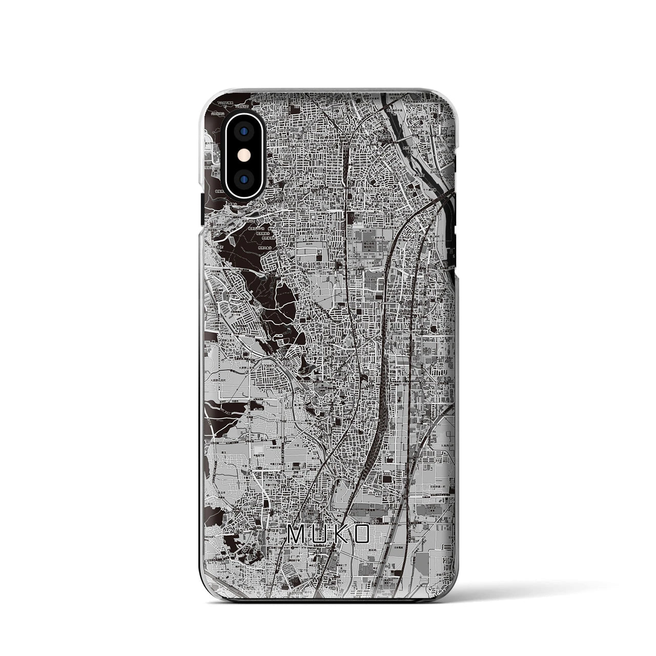 【向日（京都府）】地図柄iPhoneケース（クリアタイプ）