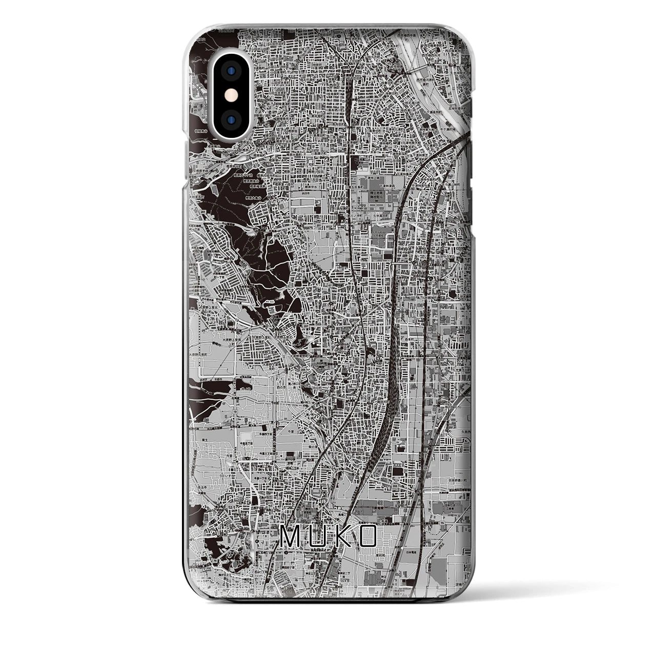 【向日（京都府）】地図柄iPhoneケース（クリアタイプ）