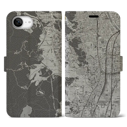 【向日（京都府）】地図柄iPhoneケース（手帳タイプ）