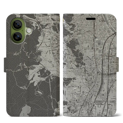 【向日（京都府）】地図柄iPhoneケース（手帳タイプ）