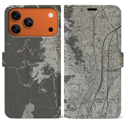 【向日（京都府）】地図柄iPhoneケース（手帳タイプ）