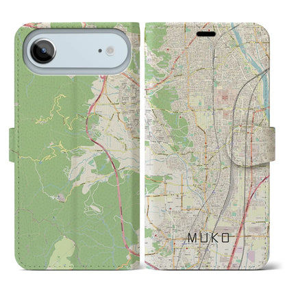 【向日（京都府）】地図柄iPhoneケース（手帳タイプ）