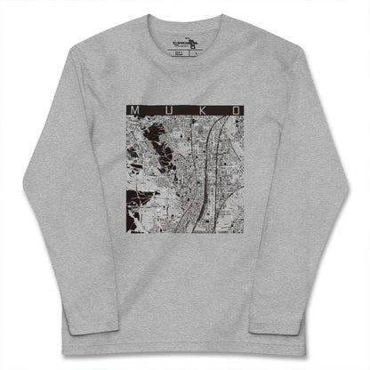 【向日（京都府）】地図柄ロングスリーブTシャツ