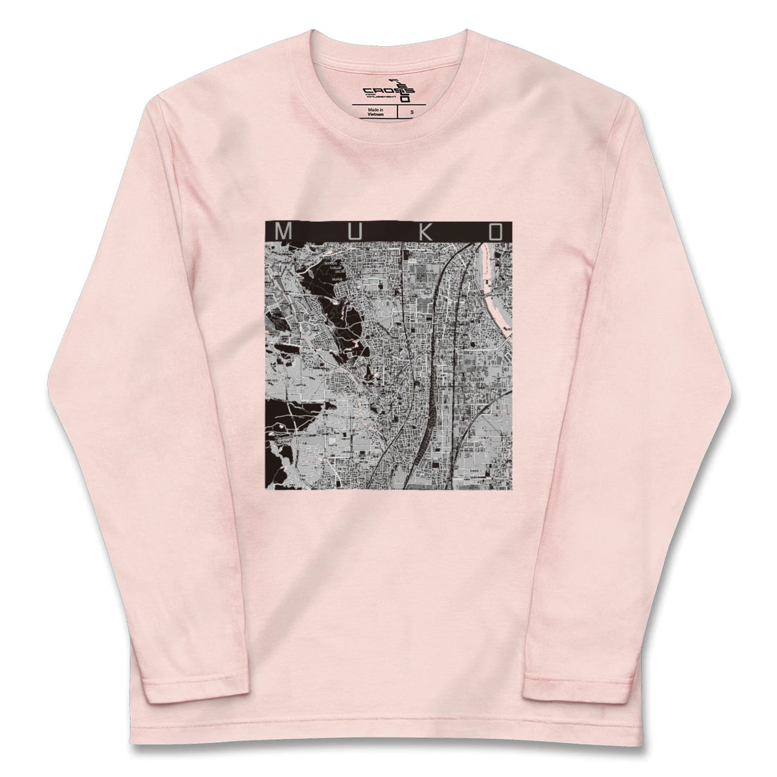 【向日（京都府）】地図柄ロングスリーブTシャツ