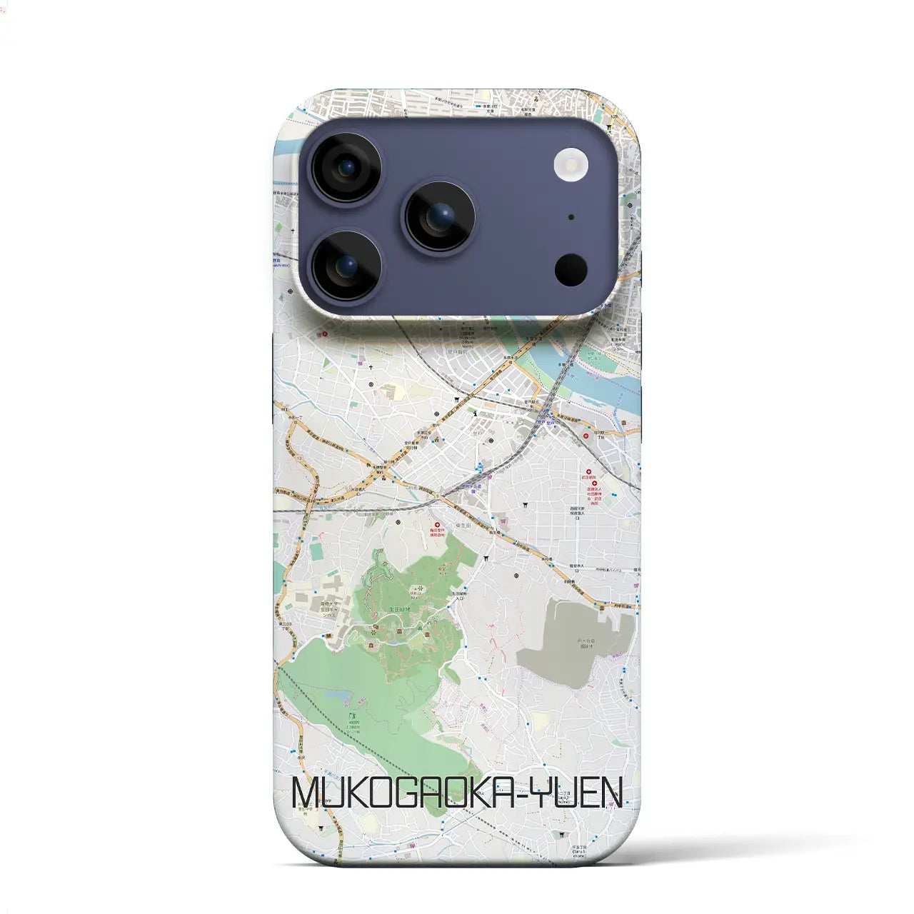 【向ヶ丘遊園（神奈川県）】地図柄iPhoneケース（バックカバータイプ）