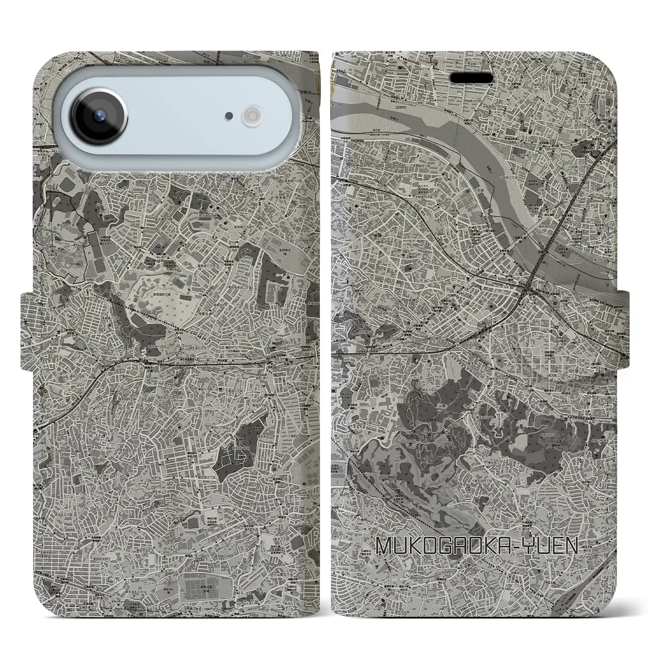 【向ヶ丘遊園（神奈川県）】地図柄iPhoneケース（手帳タイプ）