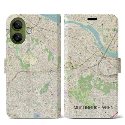 【向ヶ丘遊園（神奈川県）】地図柄iPhoneケース（手帳タイプ）