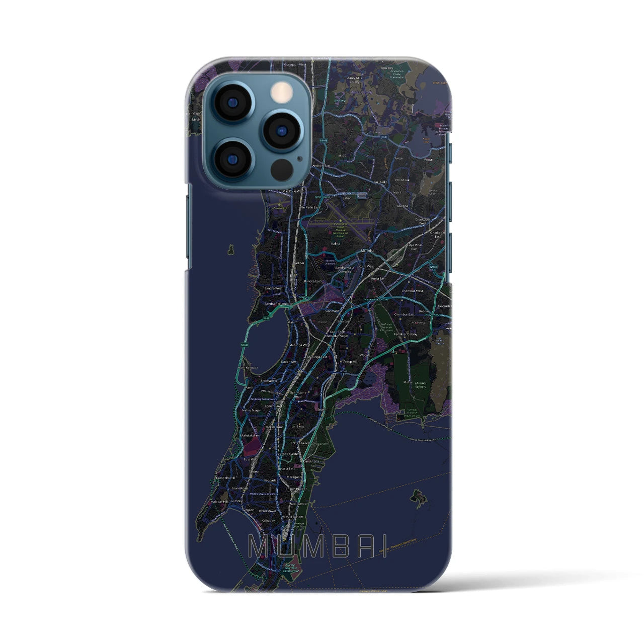 【ムンバイ（インド）】地図柄iPhoneケース（バックカバータイプ）