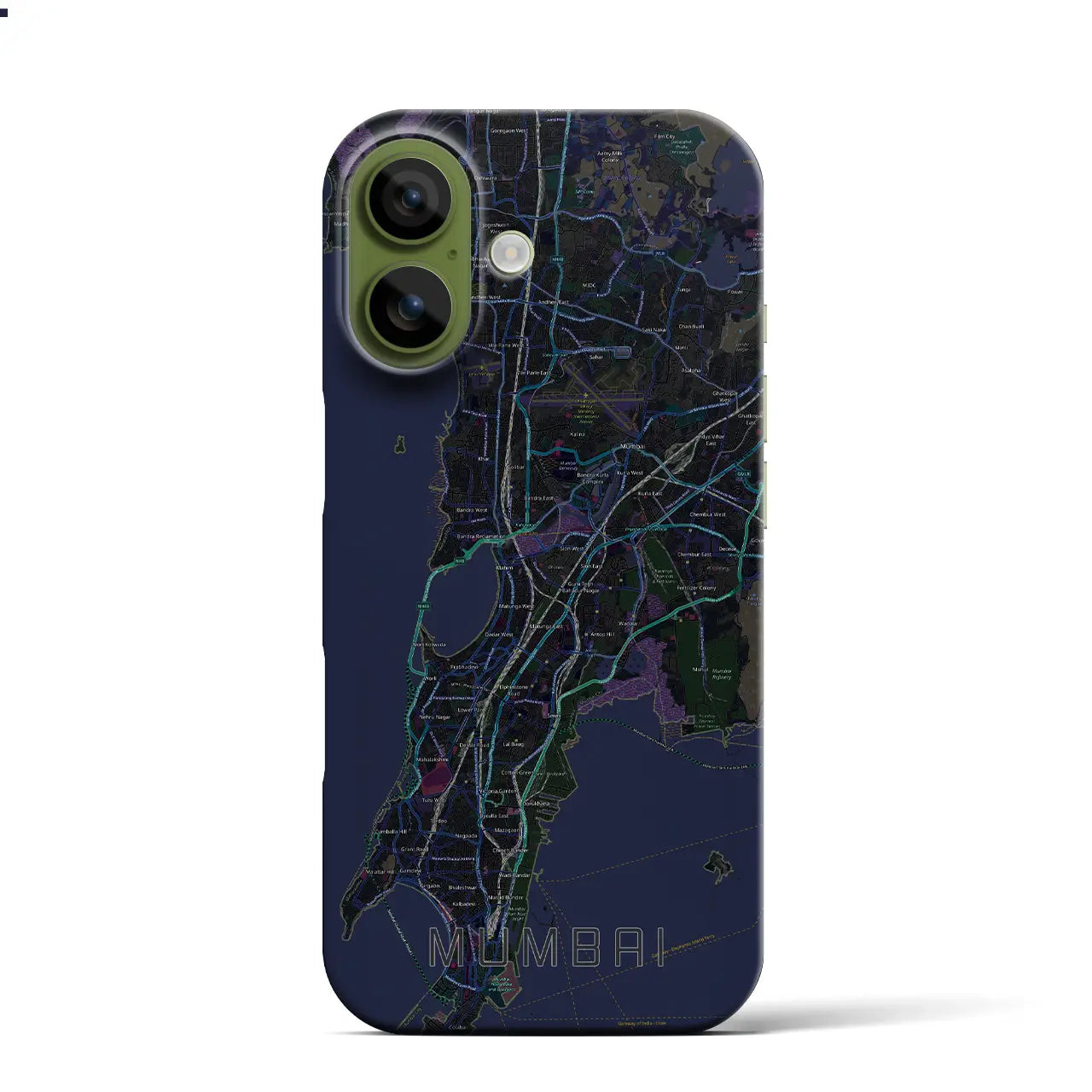 【ムンバイ（インド）】地図柄iPhoneケース（バックカバータイプ）