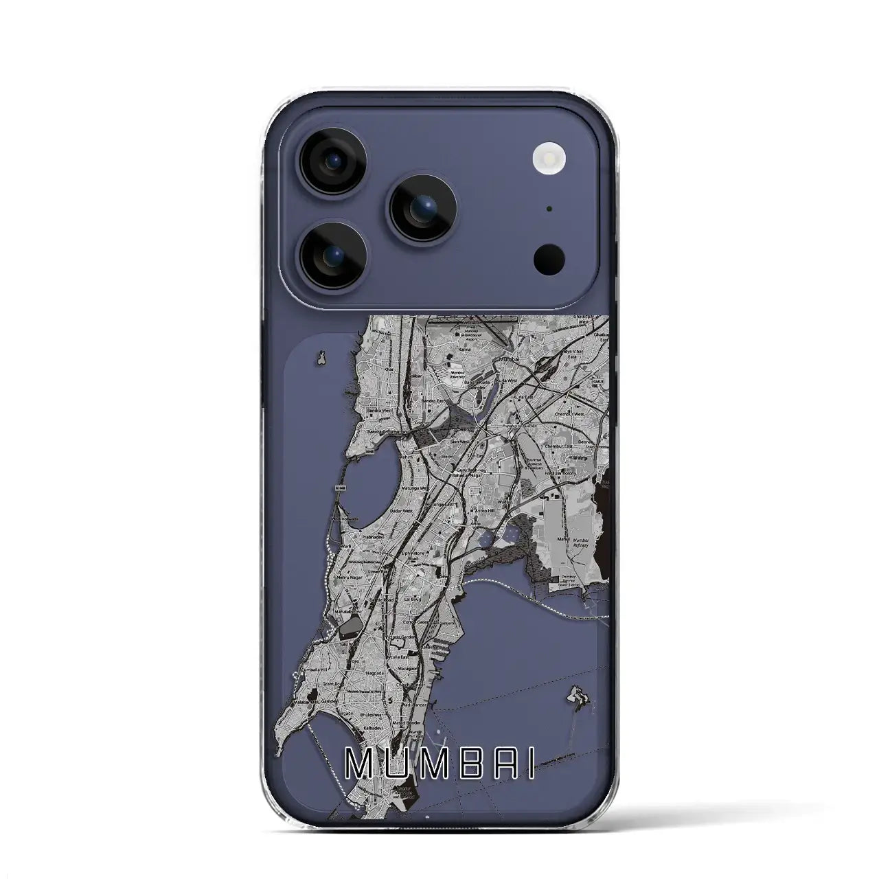 【ムンバイ（インド）】地図柄iPhoneケース（クリアタイプ）