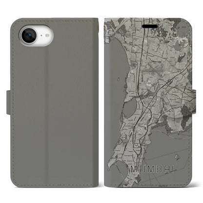 【ムンバイ（インド）】地図柄iPhoneケース（手帳タイプ）