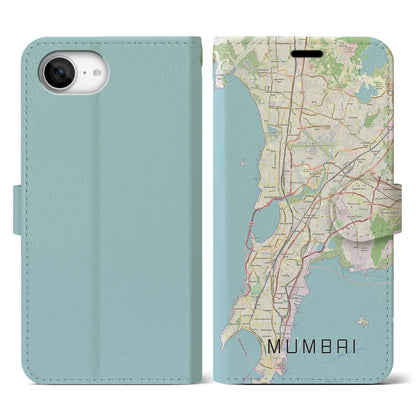 【ムンバイ（インド）】地図柄iPhoneケース（手帳タイプ）