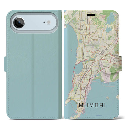 【ムンバイ（インド）】地図柄iPhoneケース（手帳タイプ）
