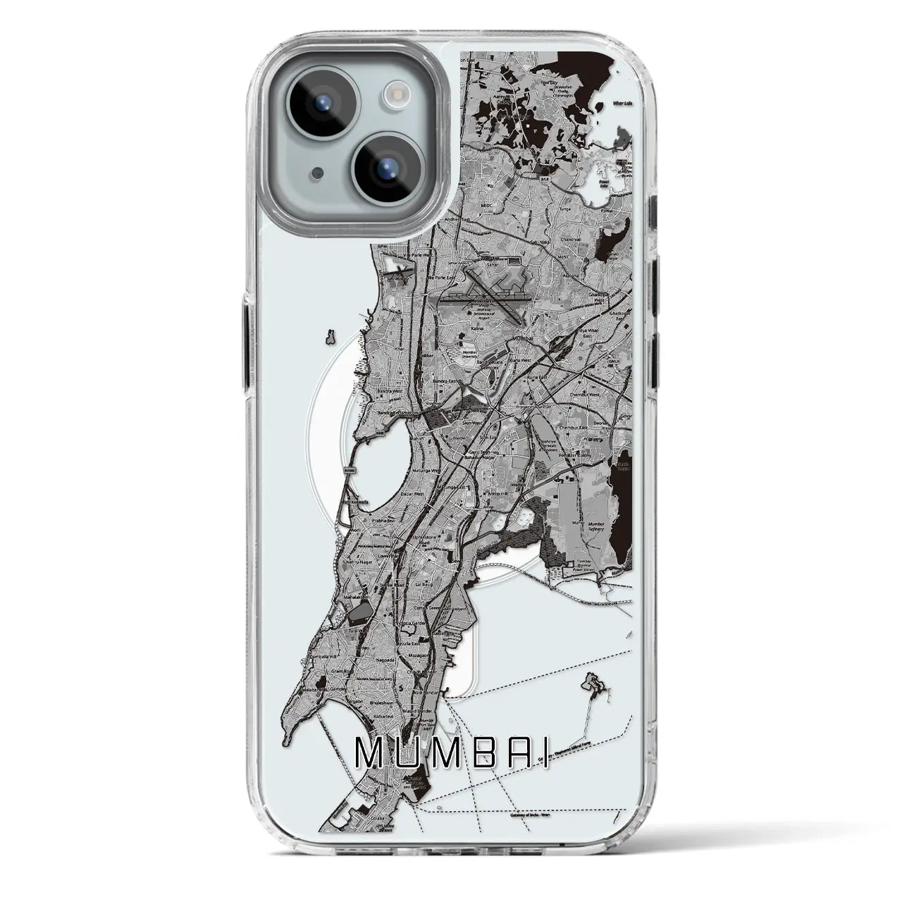 【ムンバイ（インド）】地図柄iPhoneケース（MagSafeタイプ）
