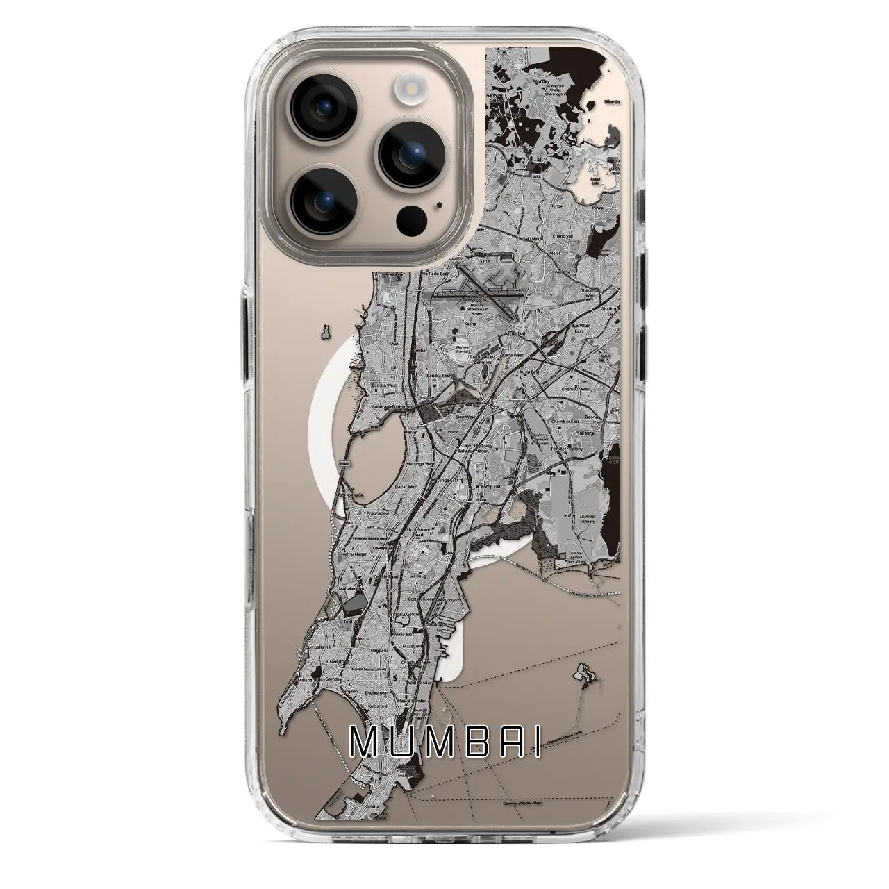 【ムンバイ（インド）】地図柄iPhoneケース（MagSafeタイプ）