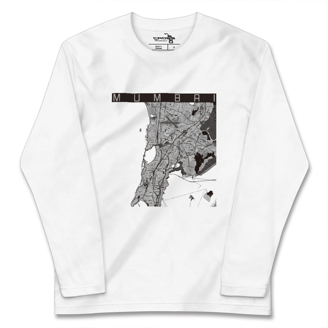 【ムンバイ(インド)】地図柄ロングスリーブTシャツ