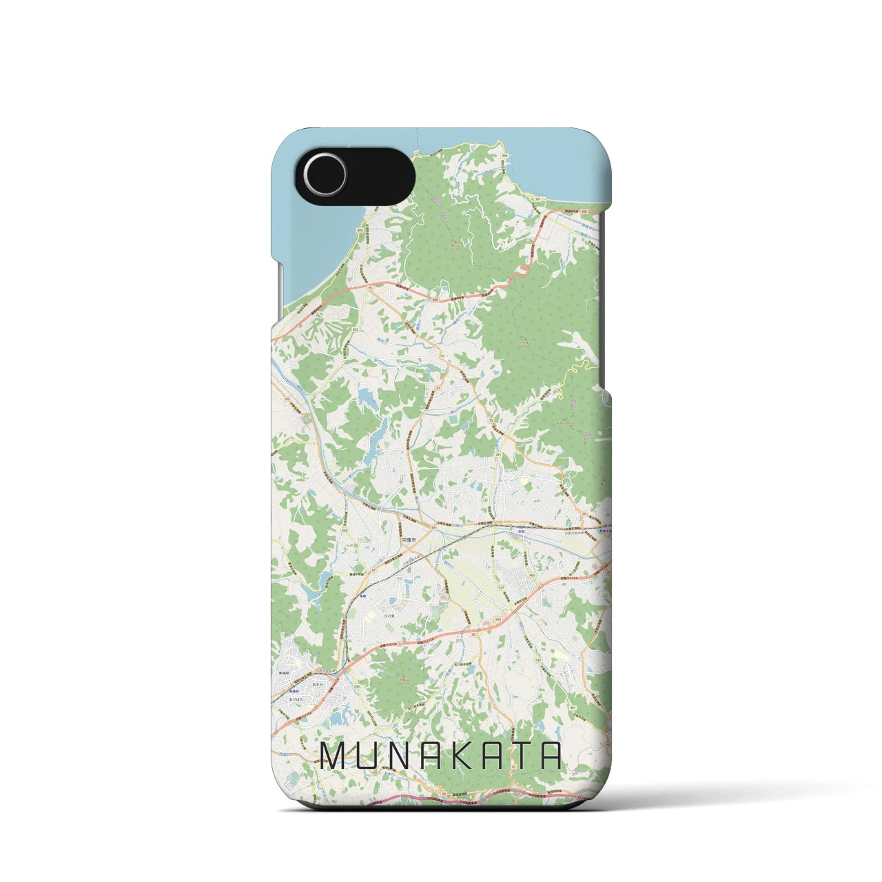 【宗像（福岡県）】地図柄iPhoneケース（バックカバータイプ）