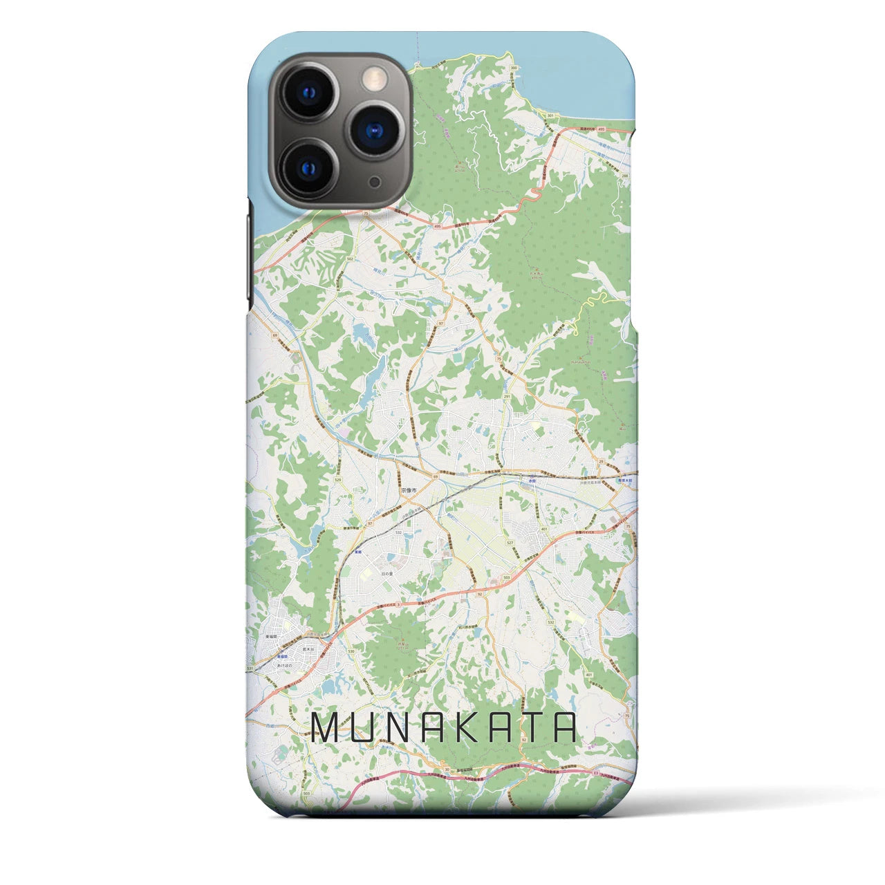 【宗像（福岡県）】地図柄iPhoneケース（バックカバータイプ）