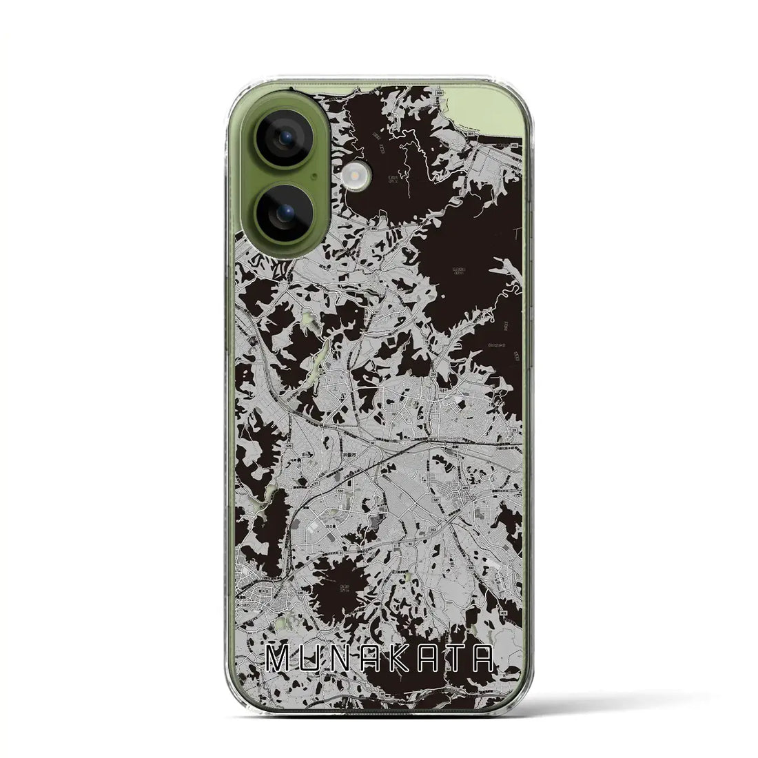 【宗像（福岡県）】地図柄iPhoneケース（クリアタイプ）モノトーン・iPhone 17 Pro Max 用