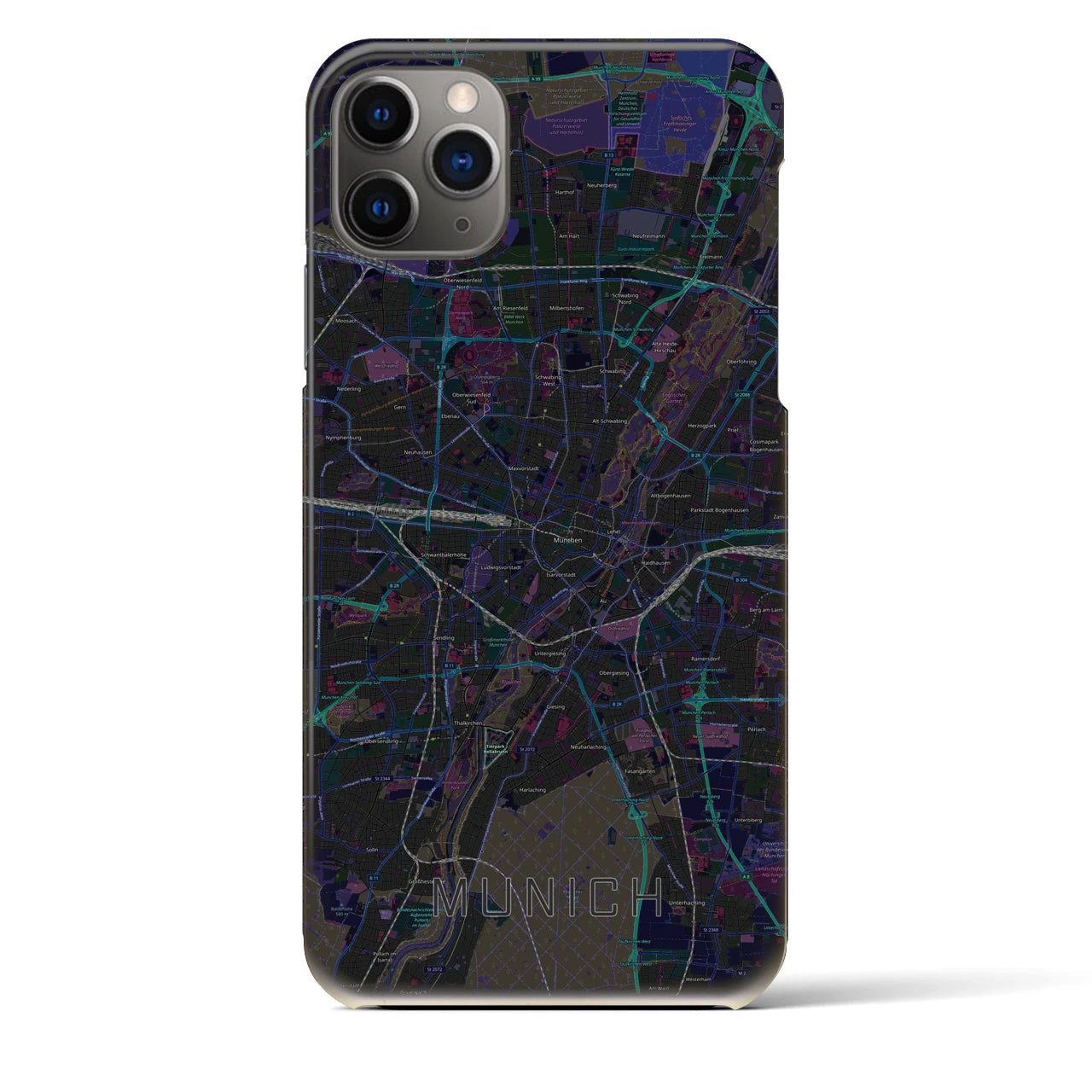 【ミュンヘン（ドイツ）】地図柄iPhoneケース（バックカバータイプ）