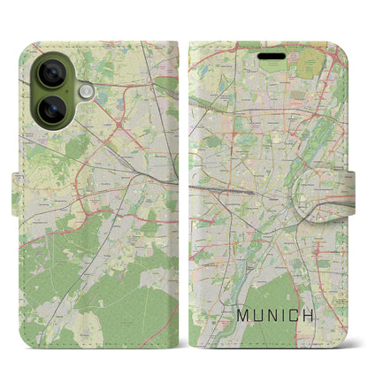 【ミュンヘン（ドイツ）】地図柄iPhoneケース（手帳タイプ）