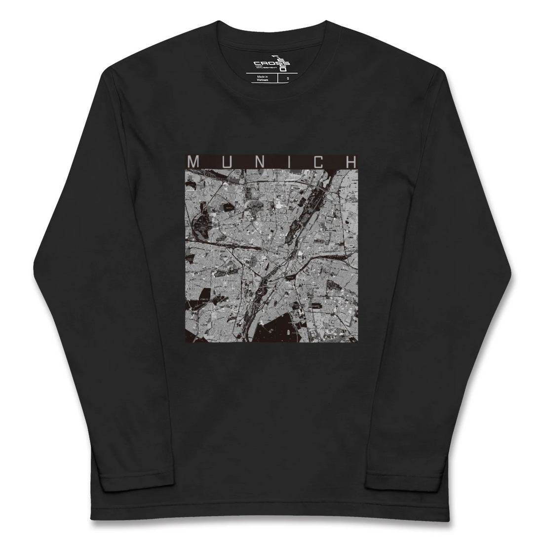 【ミュンヘン(ドイツ)】地図柄ロングスリーブTシャツ