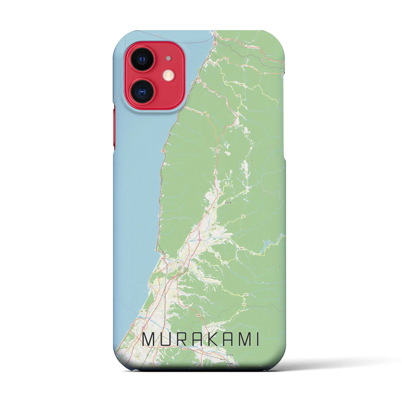 【村上（新潟県）】地図柄iPhoneケース（バックカバータイプ）