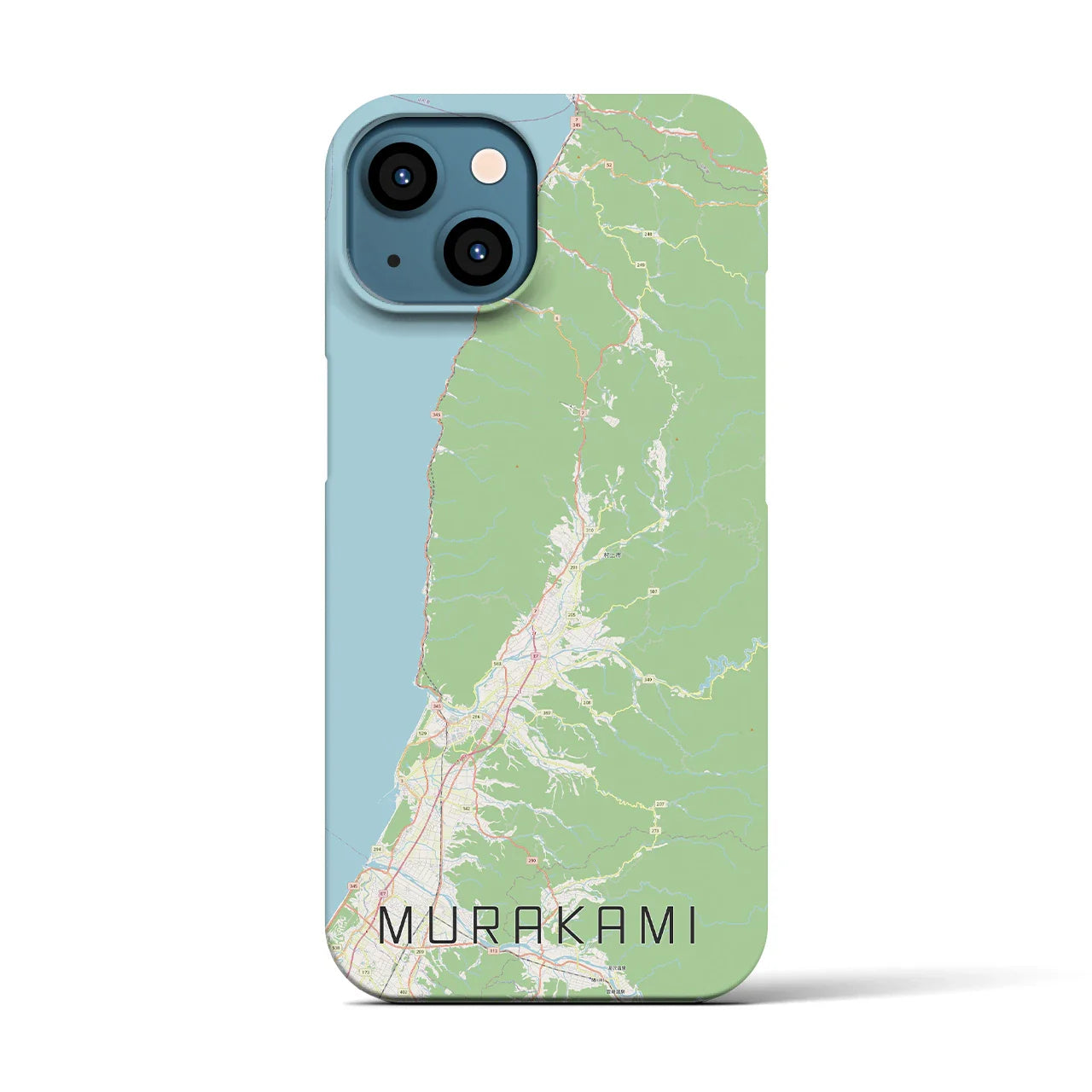 【村上（新潟県）】地図柄iPhoneケース（バックカバータイプ）