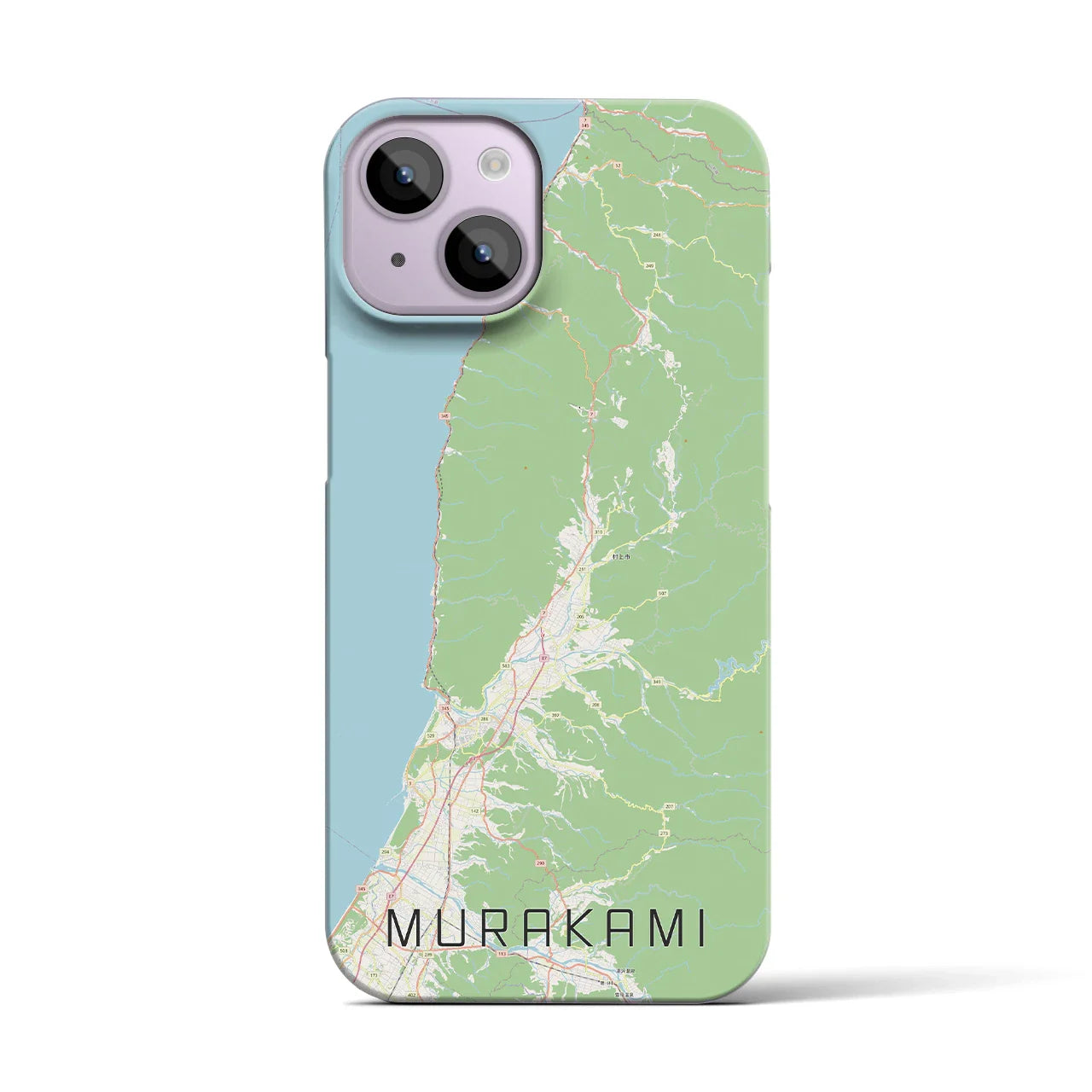 【村上（新潟県）】地図柄iPhoneケース（バックカバータイプ）