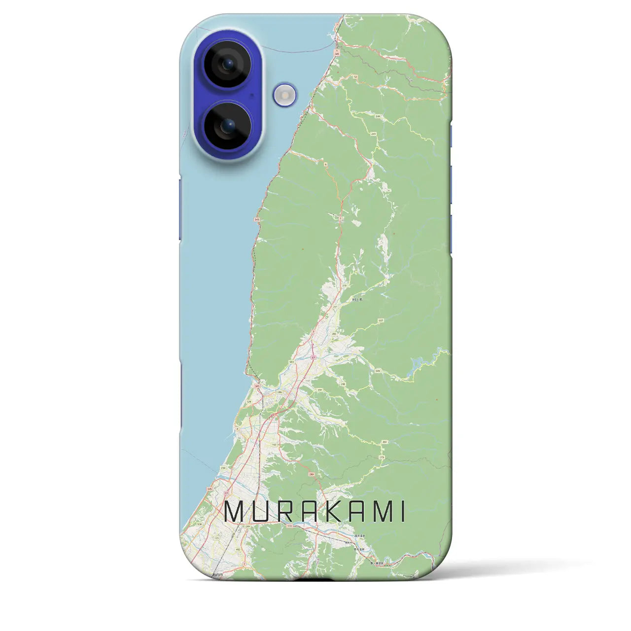 【村上（新潟県）】地図柄iPhoneケース（バックカバータイプ）ナチュラル・iPhone 16 Pro Max 用