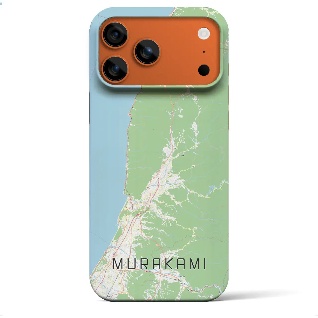 【村上（新潟県）】地図柄iPhoneケース（バックカバータイプ）