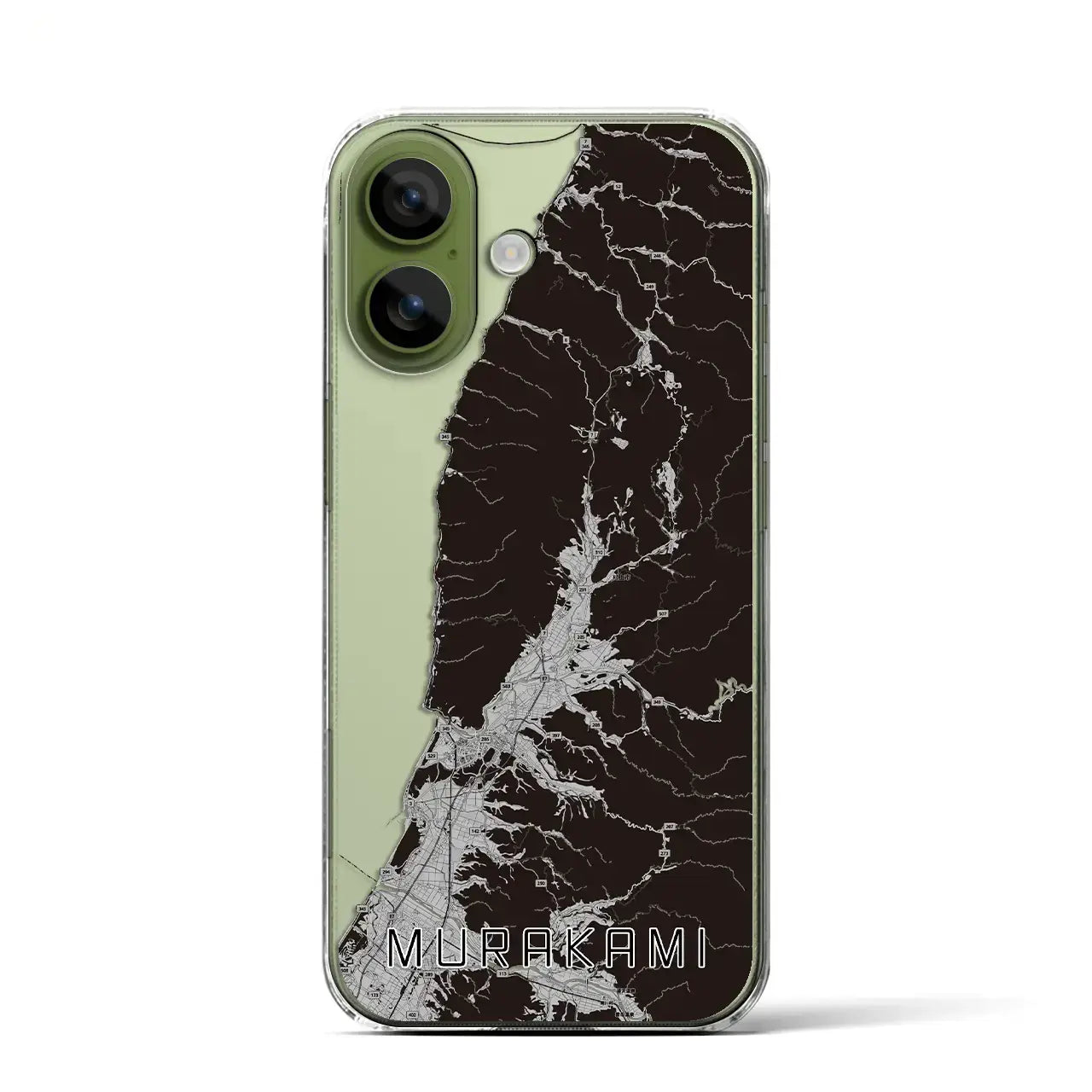 【村上（新潟県）】地図柄iPhoneケース（クリアタイプ）