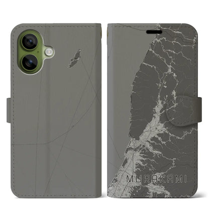 【村上（新潟県）】地図柄iPhoneケース（手帳タイプ）