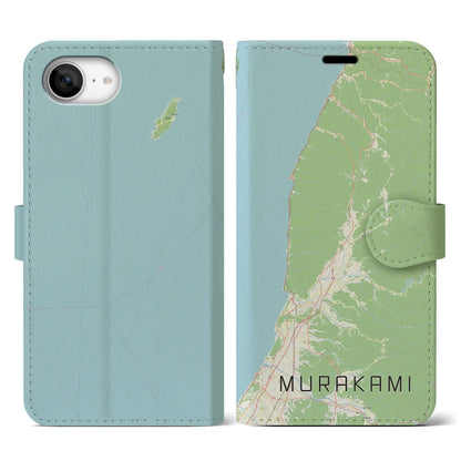 【村上（新潟県）】地図柄iPhoneケース（手帳タイプ）