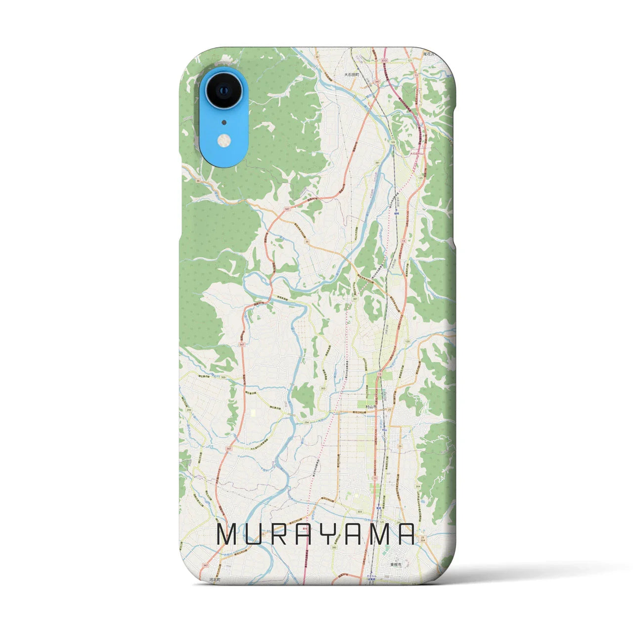 【村山（山形県）】地図柄iPhoneケース（バックカバータイプ）