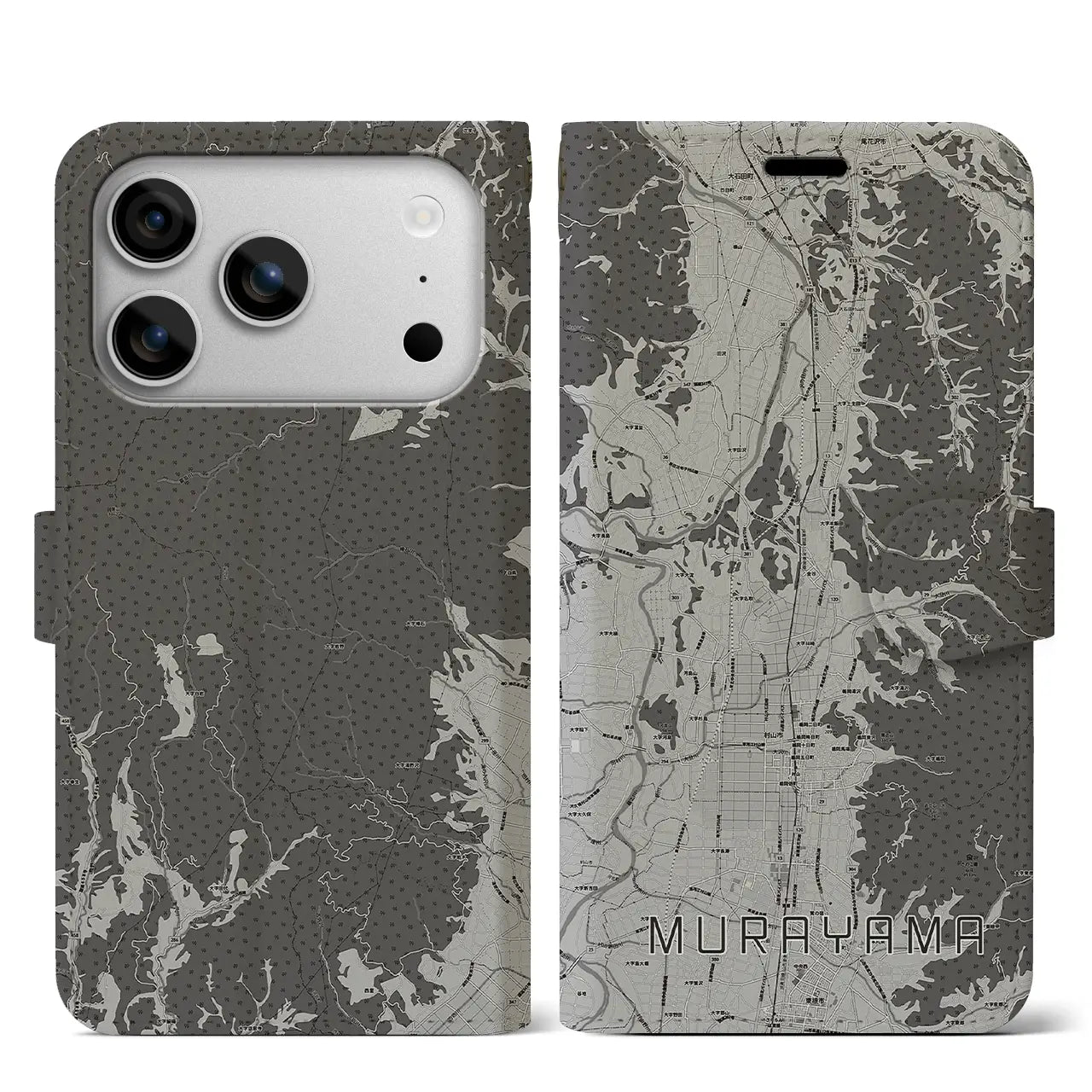 【村山（山形県）】地図柄iPhoneケース（手帳タイプ）