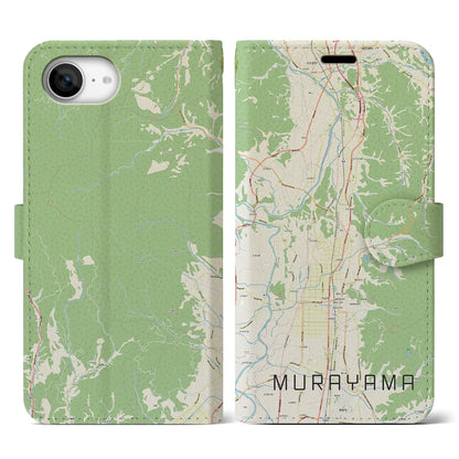 【村山（山形県）】地図柄iPhoneケース（手帳タイプ）
