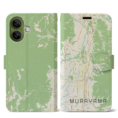 【村山（山形県）】地図柄iPhoneケース（手帳タイプ）