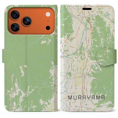 【村山（山形県）】地図柄iPhoneケース（手帳タイプ）