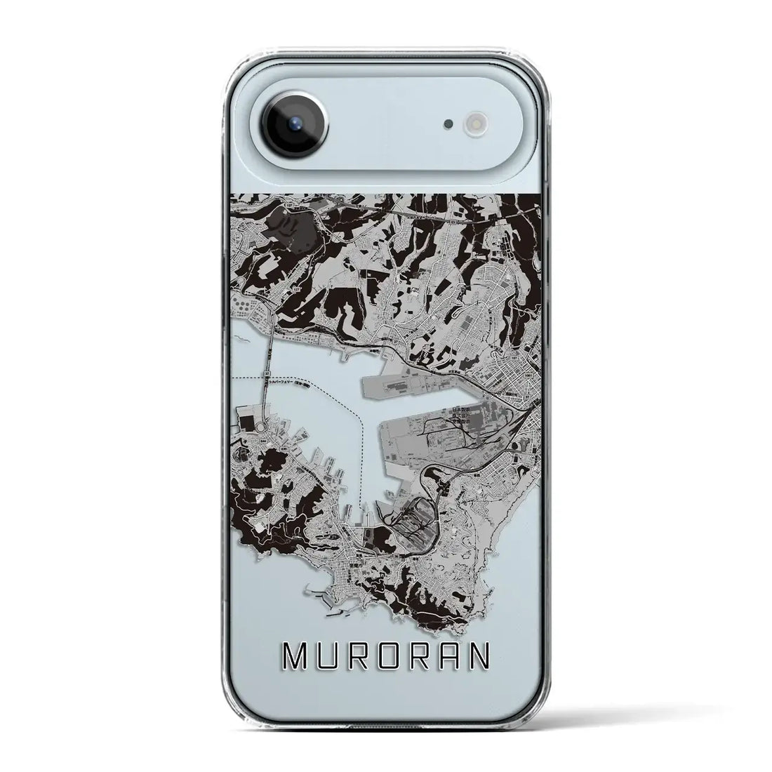 【室蘭(北海道)】地図柄iPhoneケース(クリアタイプ)モノトーン・iPhone 17 Pro Max 用