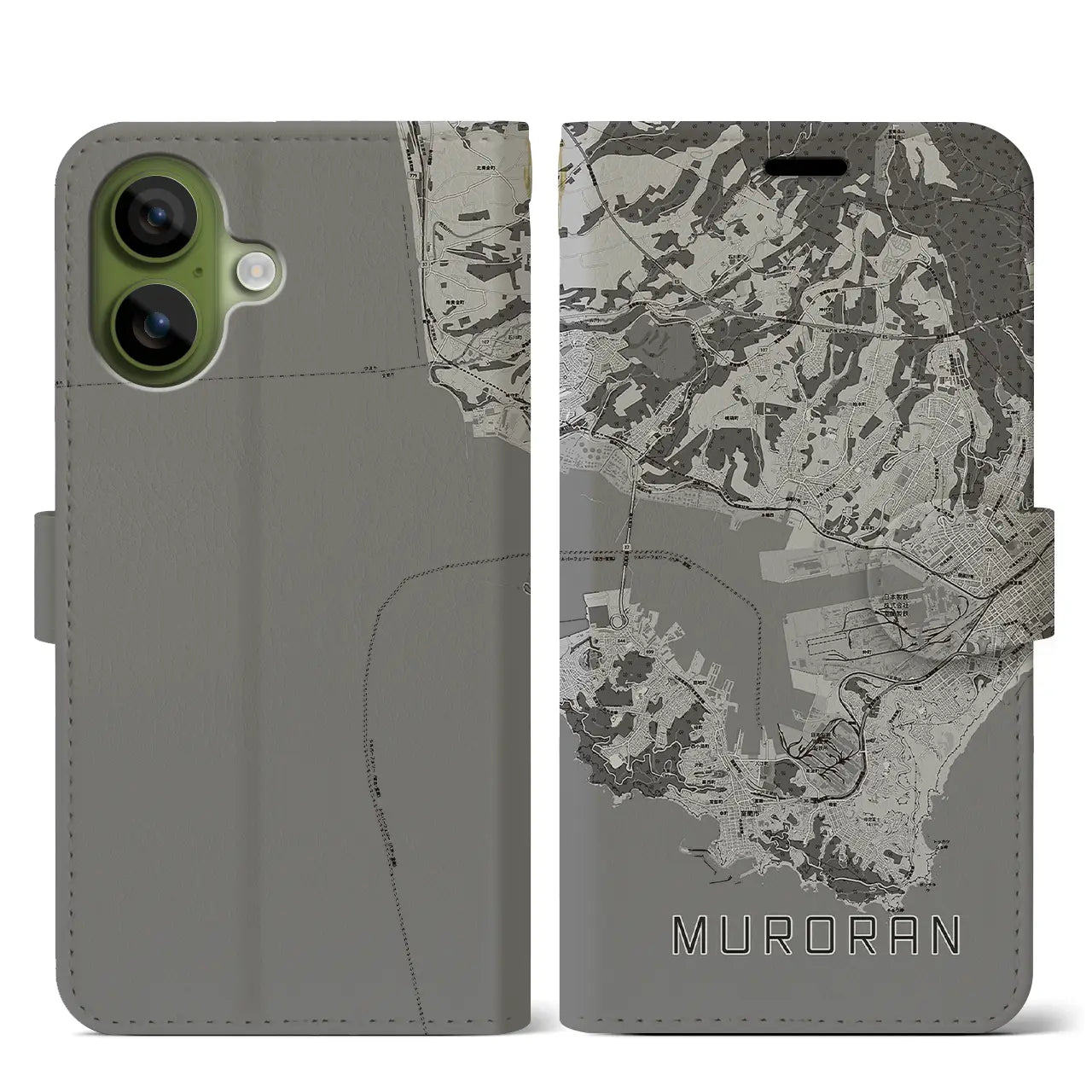 【室蘭（北海道）】地図柄iPhoneケース（手帳タイプ）