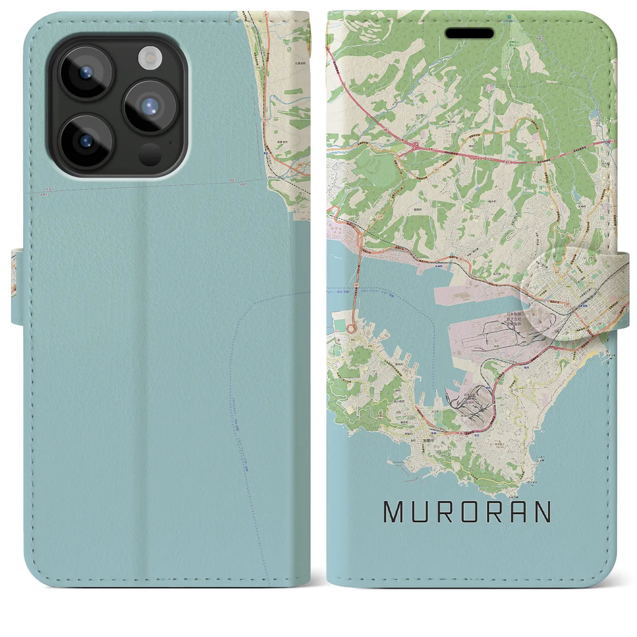 【室蘭（北海道）】地図柄iPhoneケース（手帳タイプ）