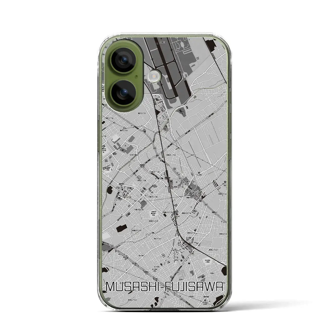 【武蔵藤沢（埼玉県）】地図柄iPhoneケース（クリアタイプ）モノトーン・iPhone 17 Pro Max 用