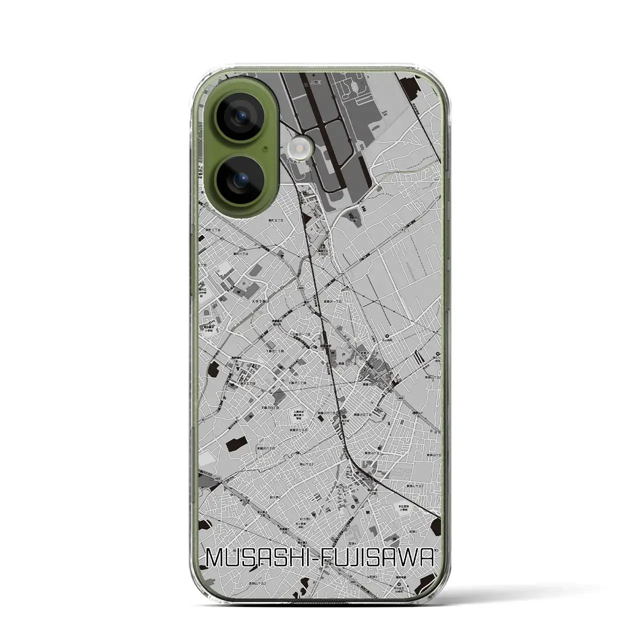 【武蔵藤沢（埼玉県）】地図柄iPhoneケース（クリアタイプ）モノトーン・iPhone 17 Pro Max 用
