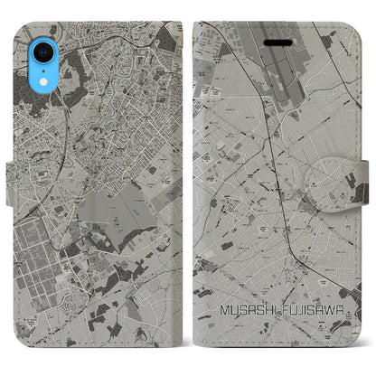 【武蔵藤沢（埼玉県）】地図柄iPhoneケース（手帳タイプ）モノトーン・iPhone XR 用