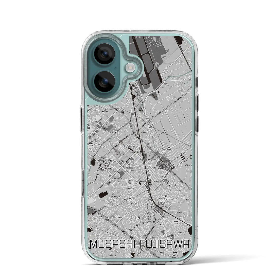 【武蔵藤沢（埼玉県）】地図柄iPhoneケース（MagSafeタイプ）モノトーン・iPhone 16 Pro 用