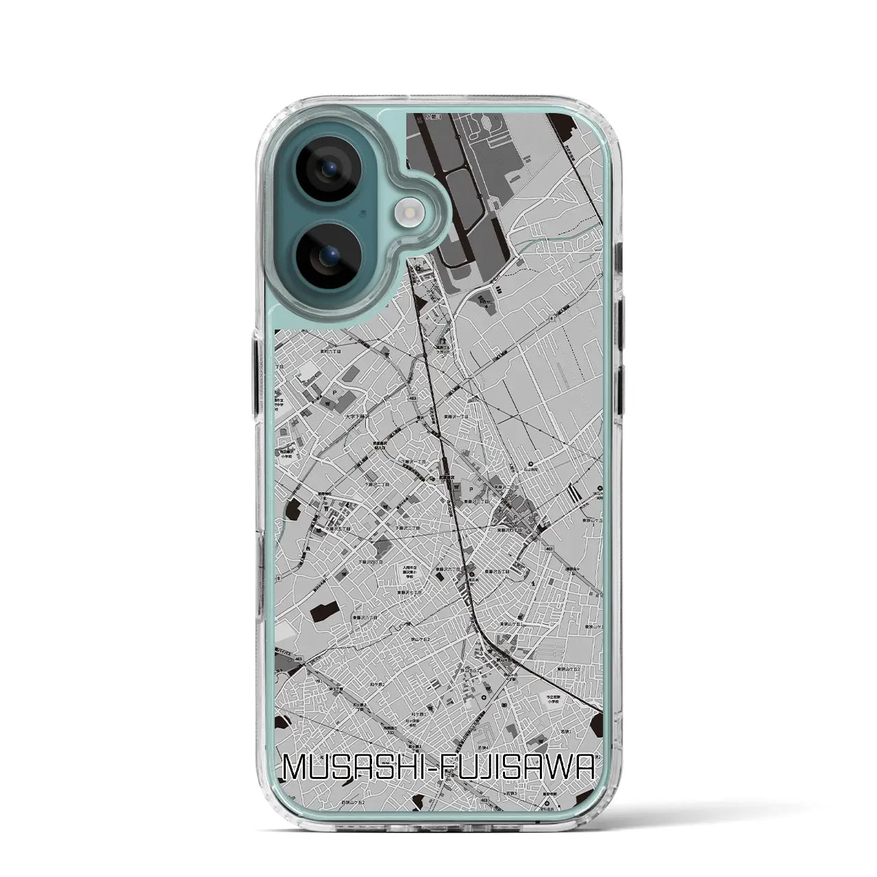 【武蔵藤沢（埼玉県）】地図柄iPhoneケース（MagSafeタイプ）モノトーン・iPhone 16 Pro 用