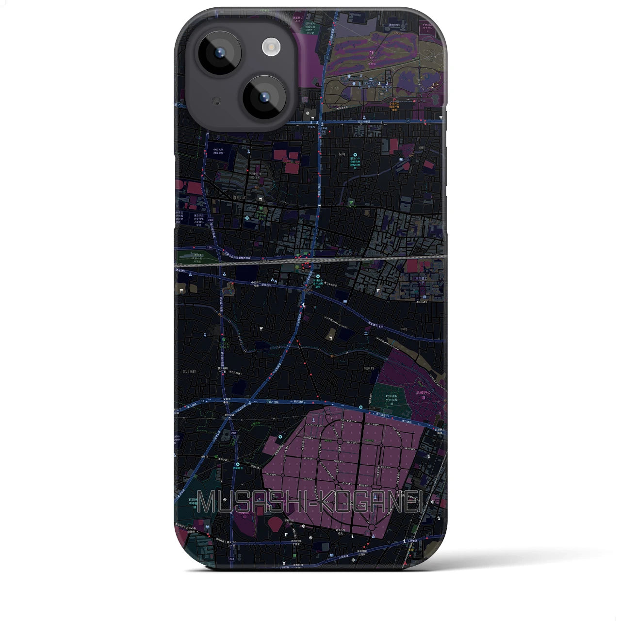 【武蔵小金井（東京都）】地図柄iPhoneケース（バックカバータイプ）